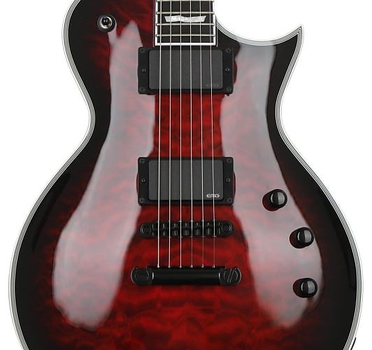 ESP E-II Eclipse  Quilt Maple Top - See Thru Black Cherry Sunburst (EclipseEIIQMBCd1)